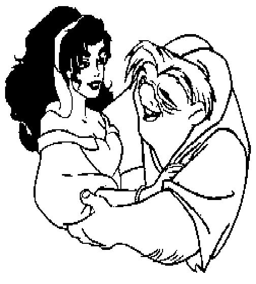 coloriage esmeralda et le bossu de notre dame